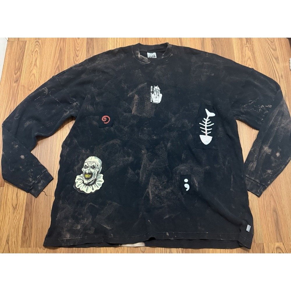 Horror Thermal Shirt Mens 5XL Reworked Patches Grunge Pro Club Made In USA